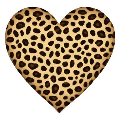Leopard print heart sticker