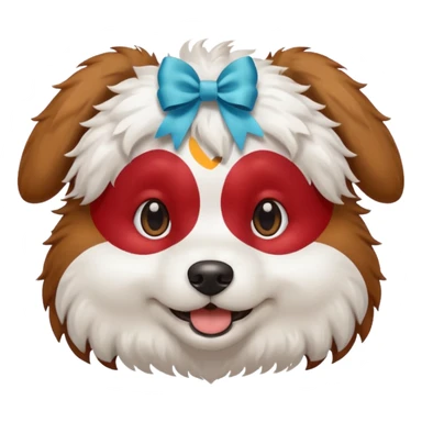 dog with head ribbon sticker