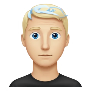 Make me a white man woth blonde hair that has an extra long neck sticker