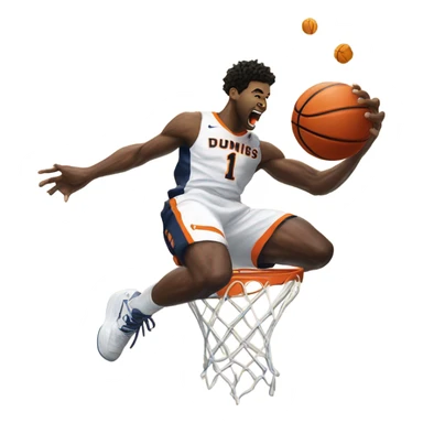 Illinois basketball player dunking on a Missouri player sticker