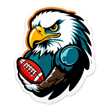 Eagle with football  sticker