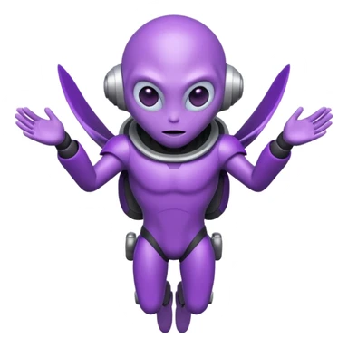 Purple alien floating with jetpack sticker