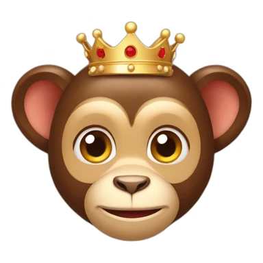 Lady monkey with crown and heart sticker