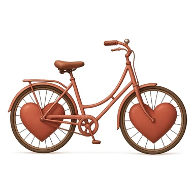 romantic bicycle with heart-shaped wheels sticker