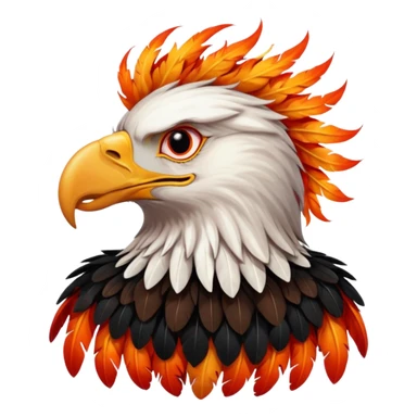 Make a egale with the fire  sticker