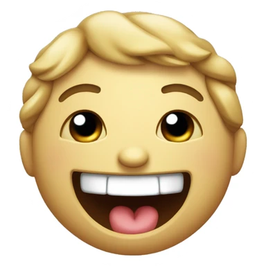 Make an emoticon of face laughing ou loud in oblique with heart in the eyes sticker