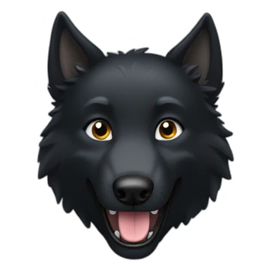 Happy black wolf sticker