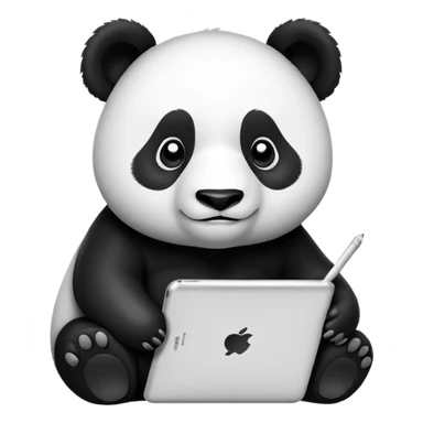 panda coloring on an ipad sticker