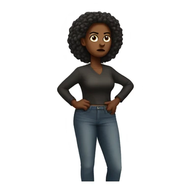 Black women hand on the hips émotion on the face angry sticker