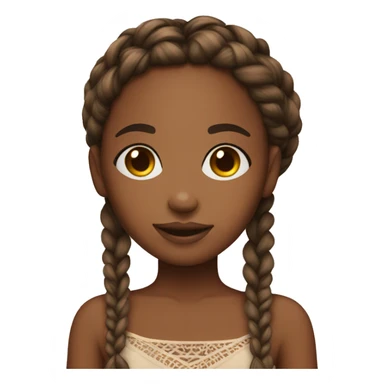 brown skin girl with boho braids sticker