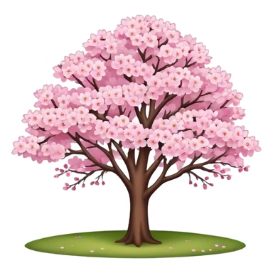 cherry blossom tree in countryside sticker
