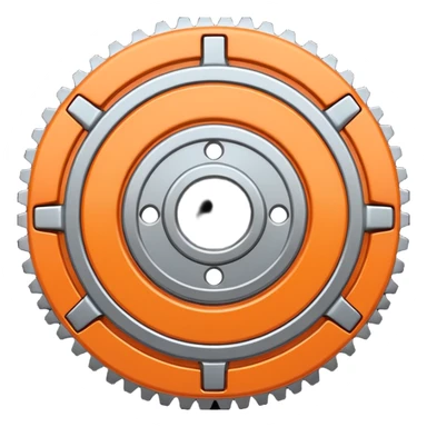 Orange gear stretched out in width sticker