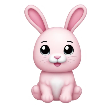 light pink bunny plushie sticker