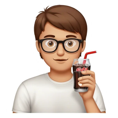Brown haired guy with glasses drinking Diet Coke  sticker