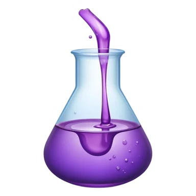chemistry glass with purple liquid sticker