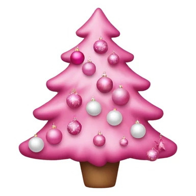 pink christmas tree with pink and white ornaments  sticker