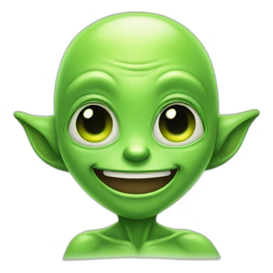 cutie  green alien thumbsup sticker