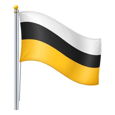 3 stripe horizontal flag with the colors in order Yellow, white and black sticker