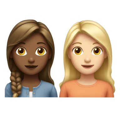 Two Girls together one with Brown Hair and one with blonde hair sticker