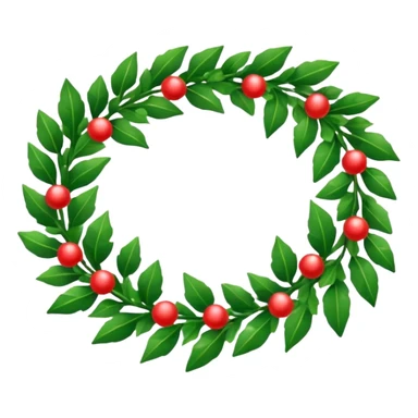 Holiday garland laying horizontally not in a circle sticker