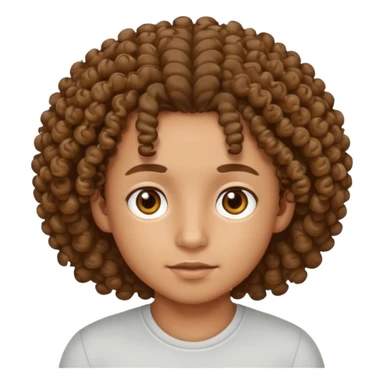 Curly hair mixed kid sticker