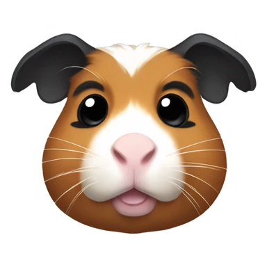 Guinea pig with black Head and brown ear and black ear sticker