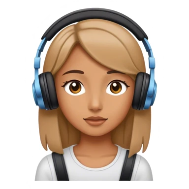 girl listening to music  sticker