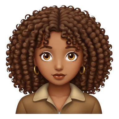 Brown girl with curly hair sticker