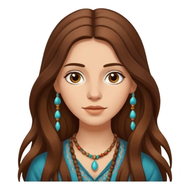 Bohemian woman with brown hair sticker