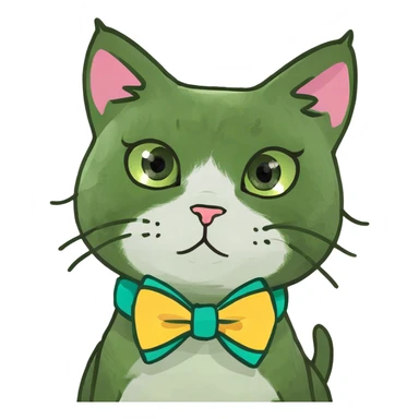 Cute cat with a bow sticker