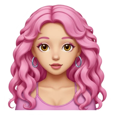 Doja Cat with pink long hair sticker