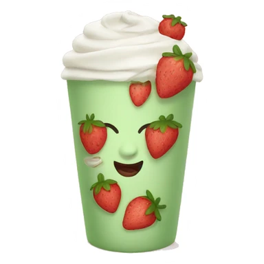 Strawberry matcha latte sticker
