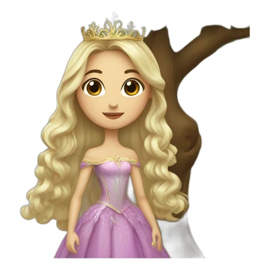 Princesa del bosque con piel de arbol sticker