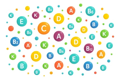 particelle di vitamine fluttuano in aria sticker