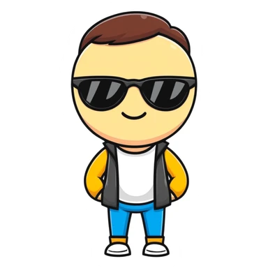 Fun character looking super cool with sunglasses and a confident pose sticker