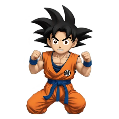 goku entrenando  sticker