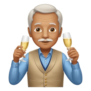 Old man in vest, drinking champagne sticker