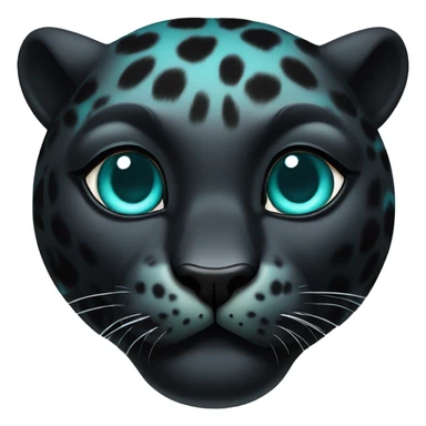 winged black leopard with turquoise eyes flying sticker
