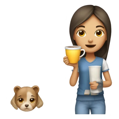 Girl with a cup and sey pisajama sticker