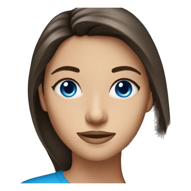 Brunette woman with blue eyes sticker