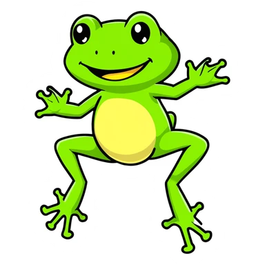 frog with long legs jumping sticker