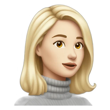 pale skin beatifull woman turtleneck from side sticker