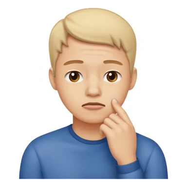 Persona indecisa rascándose la barbilla. sticker