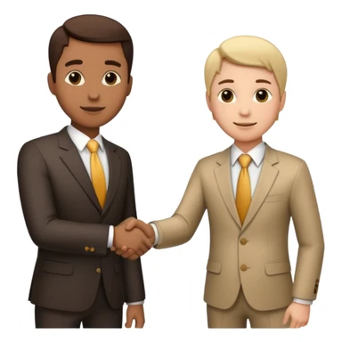 2 business people ahnd shaking close to the camera with moeny coming out of the handshake sticker