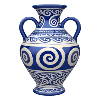 Spiral Pottery Vase blue sticker