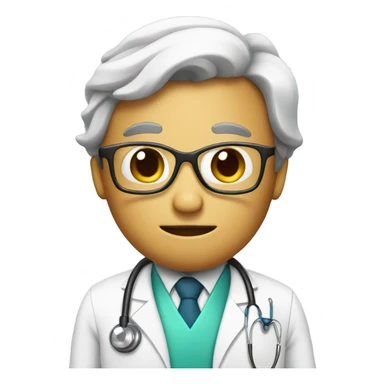 apple dressed as a doctor sticker