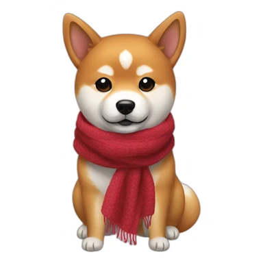 Shiba inu in scarf sticker