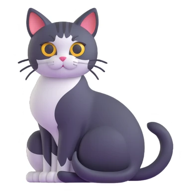 cat sitting with tail curled sticker