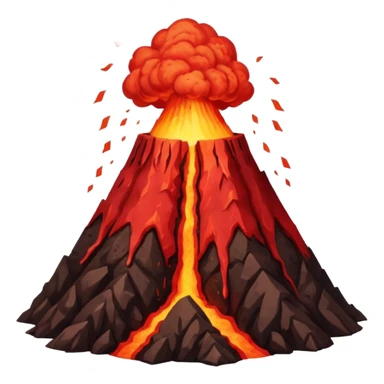 Create a volcano with its eyes tightly shut red face sticker