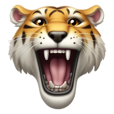 Saber tooth tiger Eskimo diamond on tooth sticker